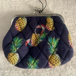 Pineapple Print Quilted Coin Purse